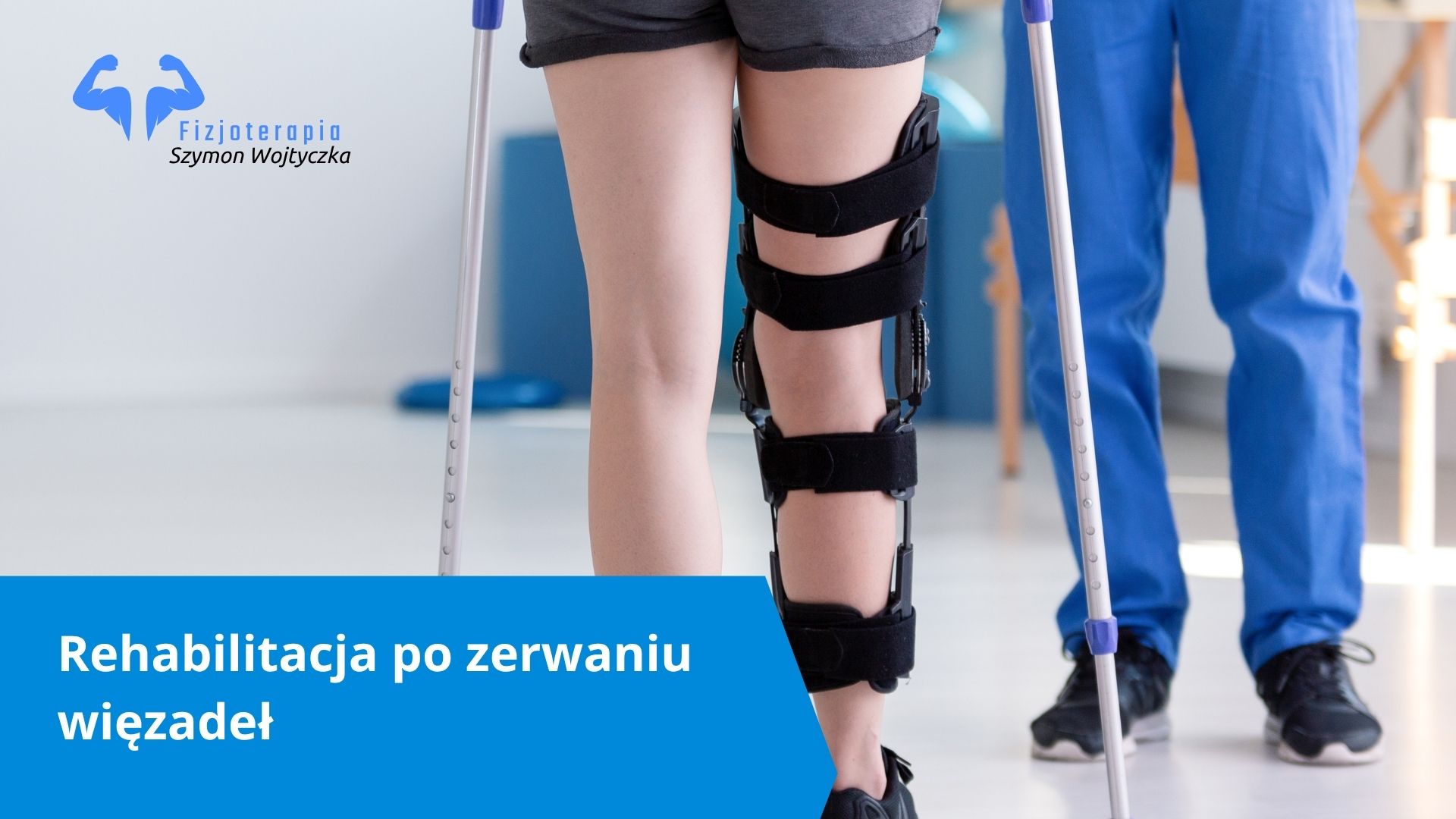 Grafika przedstawiająca rehabilitacje po zerwanym więzadle